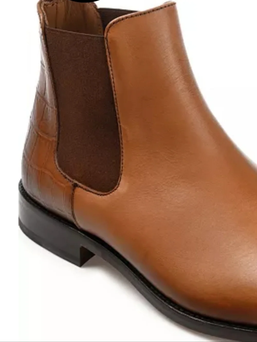 Taft Men's Hiro Leather & Embossed Croc Details Chelsea Boots - Size 42 (9)